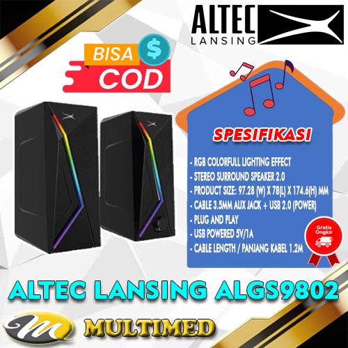 Speaker Gaming 2.0 Altec Lansing ALGS9802 With RGB Light