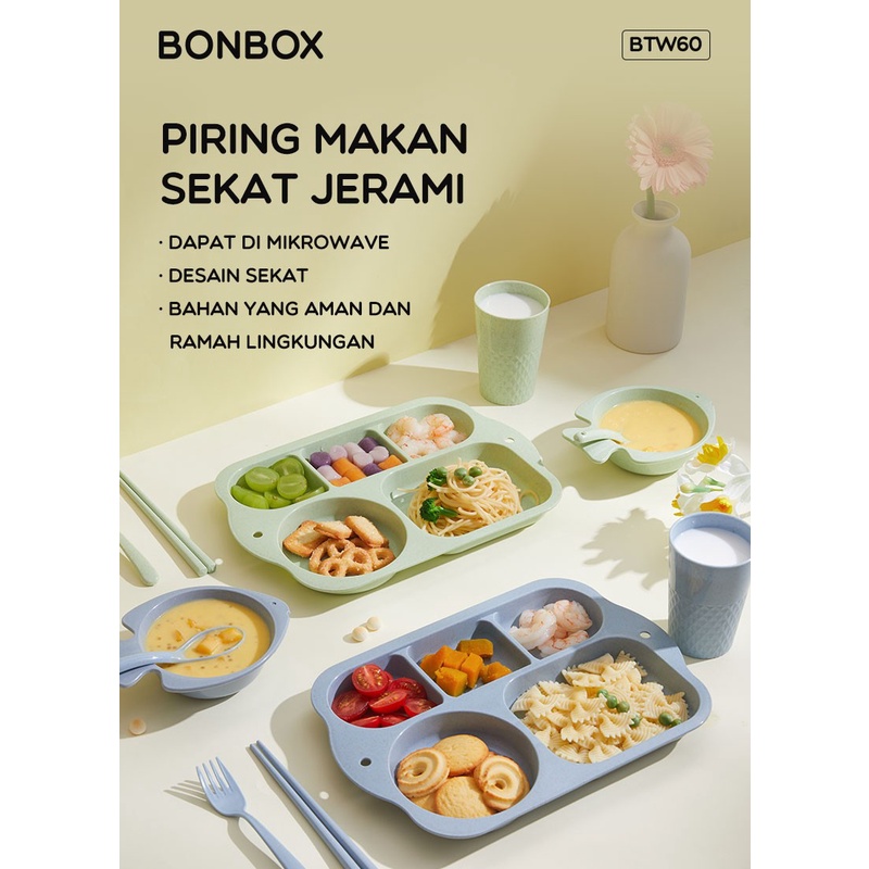 Piring Makan Set Anak Tableware 6 in 1 Piring - Bonbox BTW60