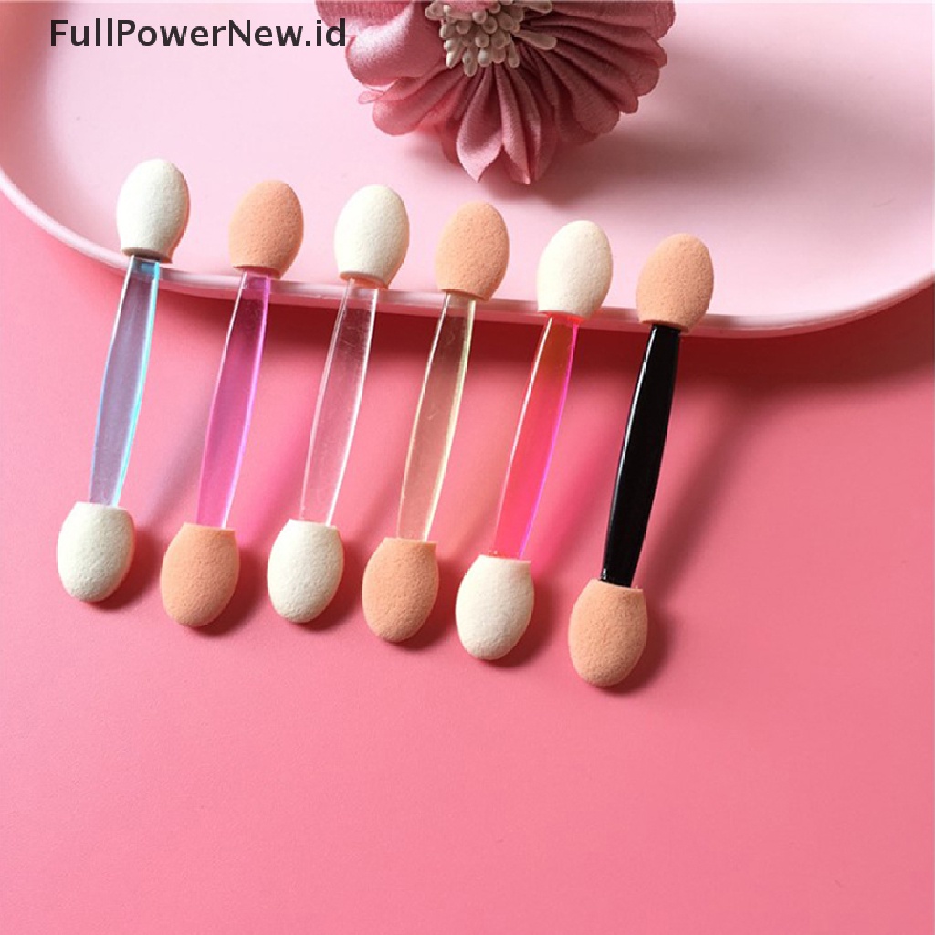 Power 10pics Double Ended Disposable Eye Shadow Sponge Aplikators Kuas Make Up ID