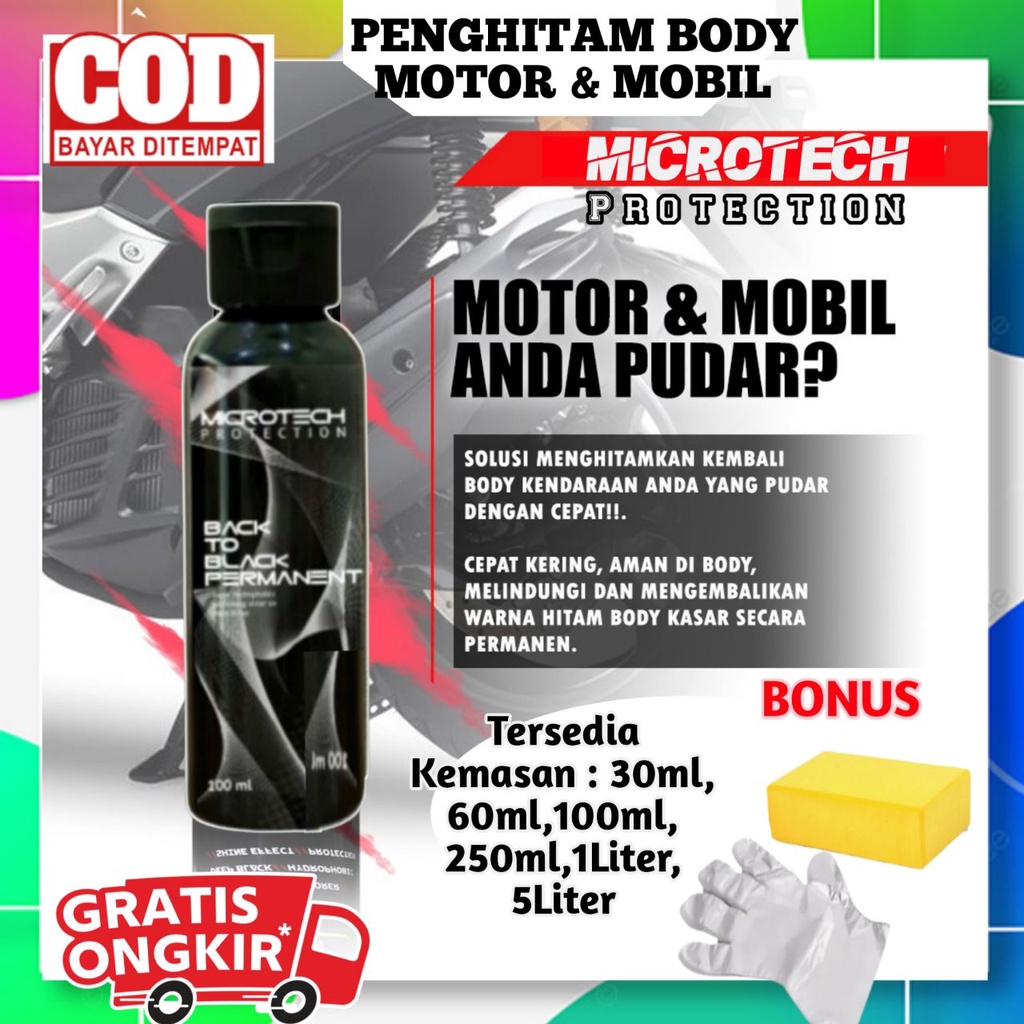 PENGHITAM BODY MOTOR PERMANEN/BODY KASAR MOBIL/BACK TO BLACK/PENGKILAP/PENGKILAT/BY MICROTECH PROTECTION