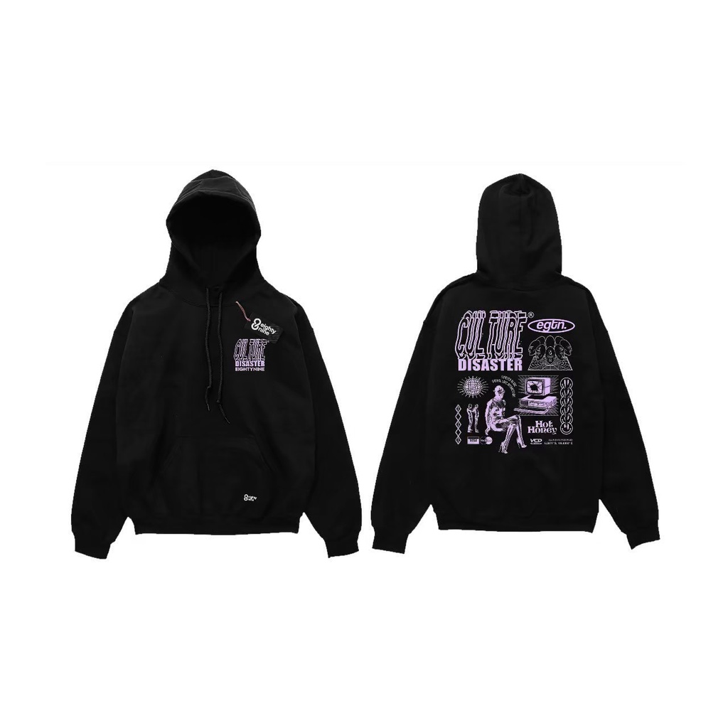 Sweater Hoodie Eighty Nine Warna Hitam Gambar Belakang / Hoodie Pria Distro Original Eighty Nine / Jaket Sweater Katun Fleece Tebal / Sweater Atlethis Pria Wanita Unisex Terlaris
