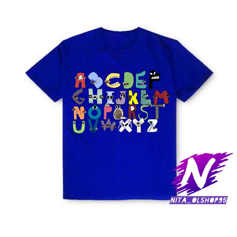 kaos anak baju anak alphabet lore