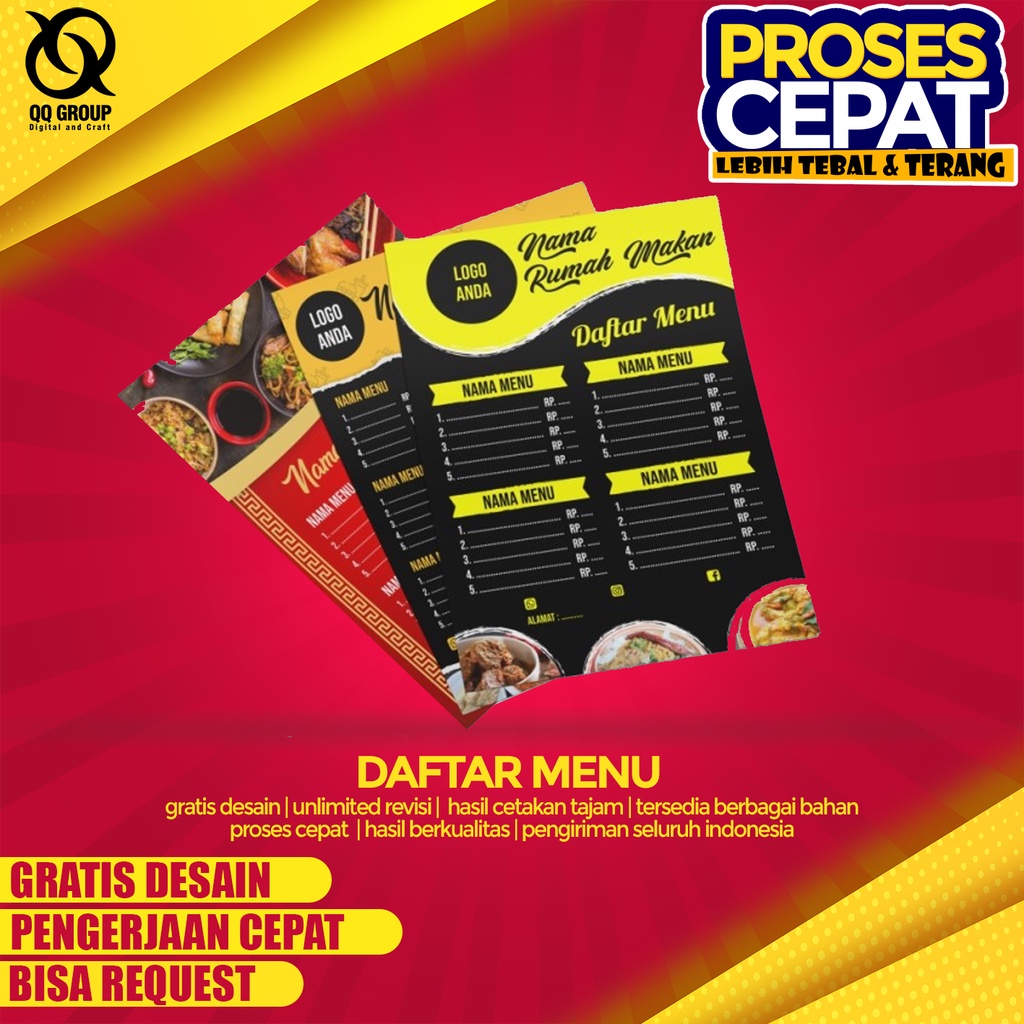 DAFTAR MENU / BUKU MENU FREE DESAIN