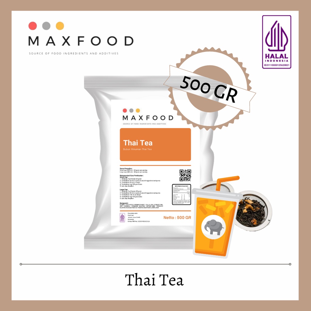 

MAXFOOD - Thai Tea Powder / Bubuk Minuman Rasa Thai Tea 500 GR