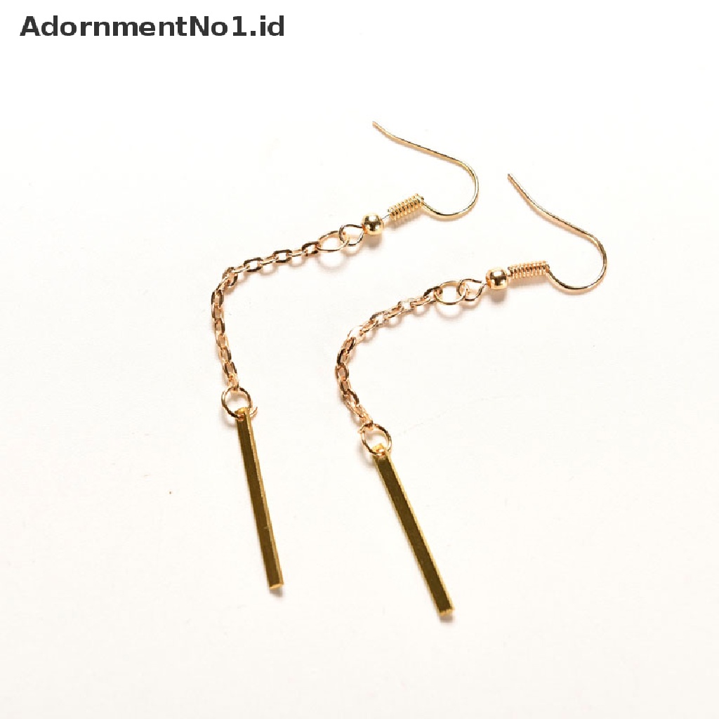 [AdornmentNo1] Fashion Perhiasan Wanita Berlapis Emas Panjang Menjuntai Drop Chain Hook Earrings Ear Stud [ID]