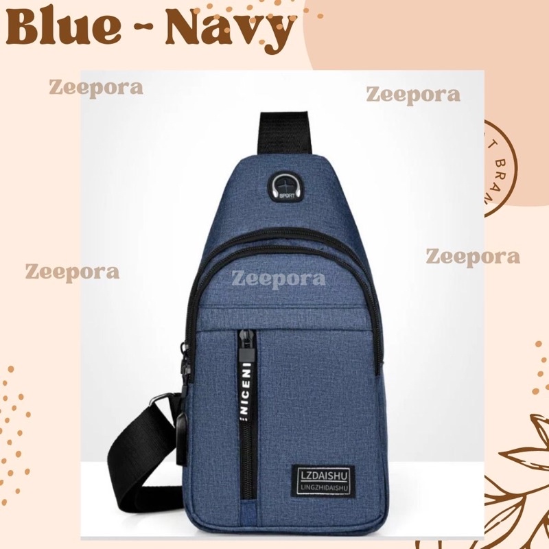 Tas pria WAISTBAG cowok usb selempang waterproof waistbag dengan usb tas pria usb bag anti gores tahan air antiscretch