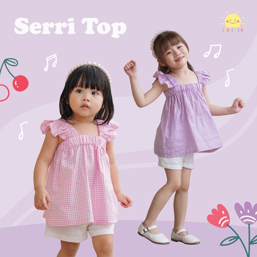 Serri Top 1-4 Tahun Atasan Ruffle Fashion Anak Perempuan SNB Blouse Korean Style CBKS