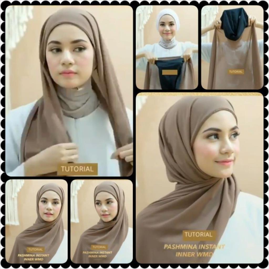 OTS 186 - Pasmina Pashmina Inner 2in1 Jilbab Hijab Pasmina Instan Diamond Bisa Bolak Balik