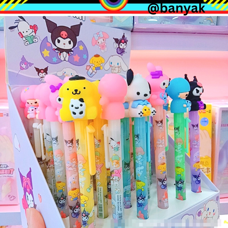 PULPEN RUBBER SANRIO PEN SANRIO PEN LUCU ATK PULPEN PULLPEN SANRIO KUROMI POMPOMPURIN CINNAMOROLL MY MELODY MELODYY HELLO KITTY KITTYY PULPEN HK ALAT TULIS KANTOR LUCU PULPEN TEKAN PULPEN ANAK @banyak