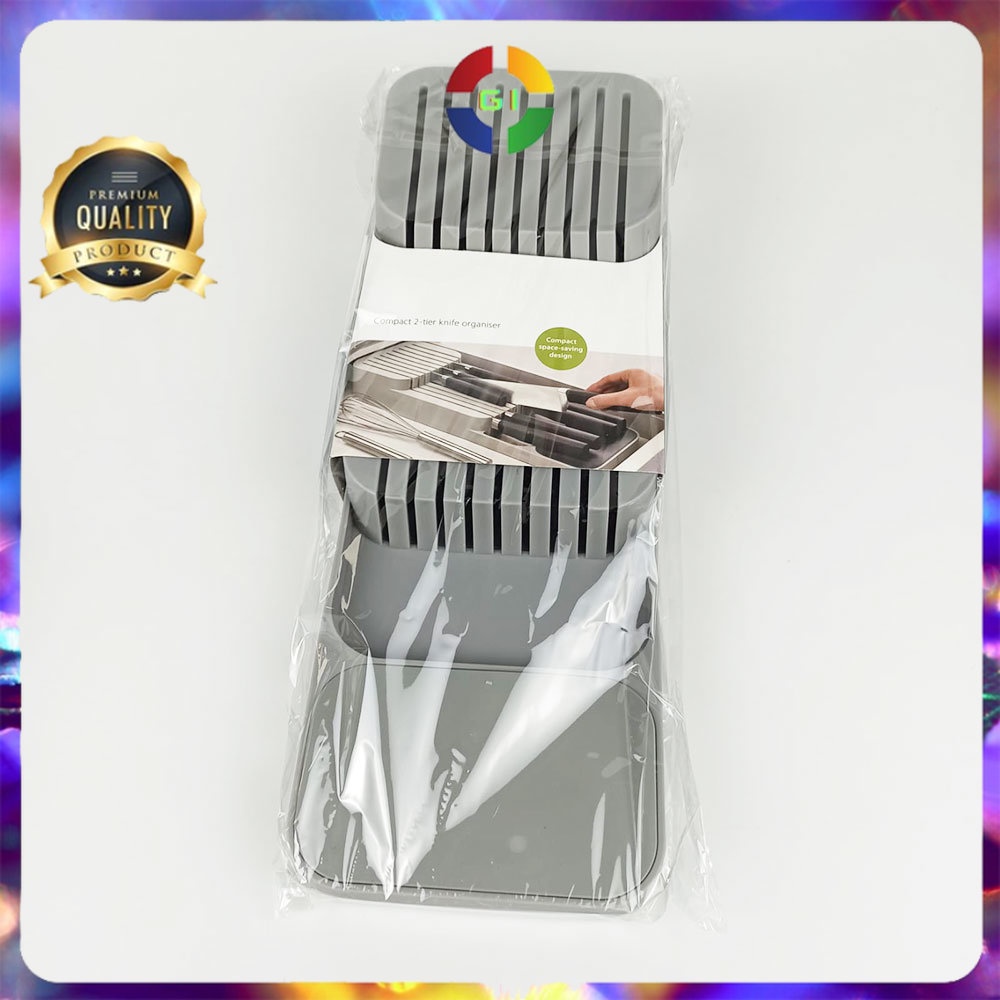 Rak Plastik Tempat Pisau Organizer Dapur Gray COD