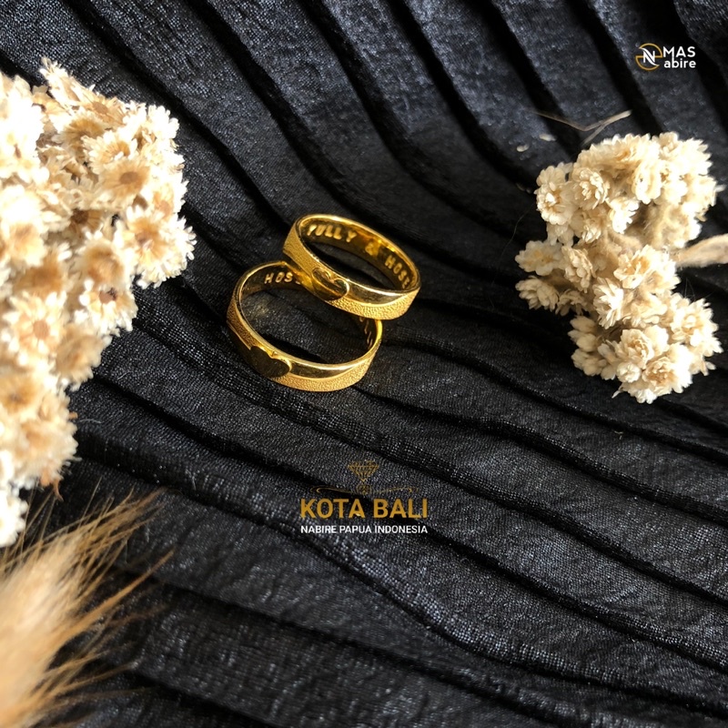 Cincin Kawin Tunagan Couple Tersedia emas 24K | Emas papua