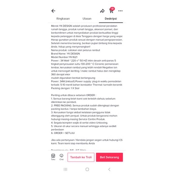 YK design..sisir catok rambut yg dapat secara cepat meluruskan rambut