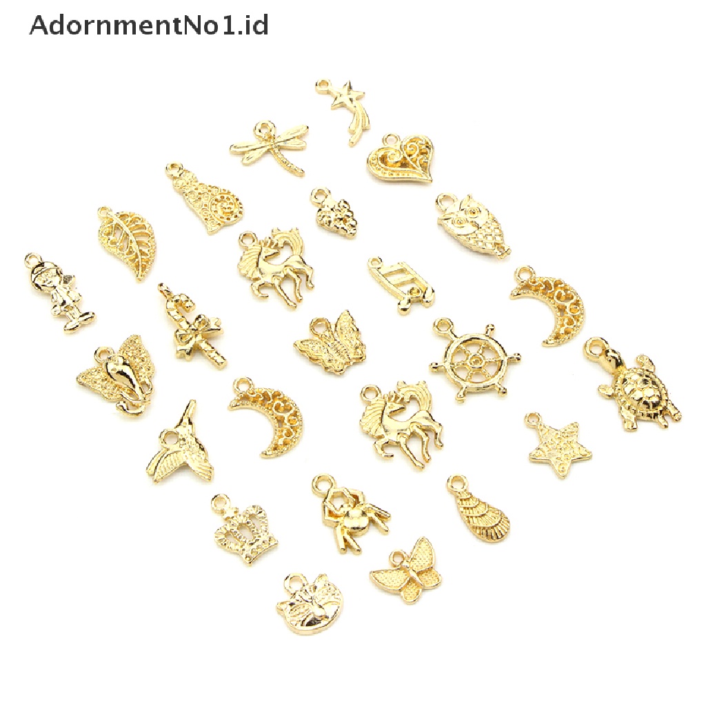 [AdornmentNo1] 50pcs/set Manik-Manik Enamel Campur Ch Liontin Membuat Kerajinan Temuan Perhiasan DIY [ID]