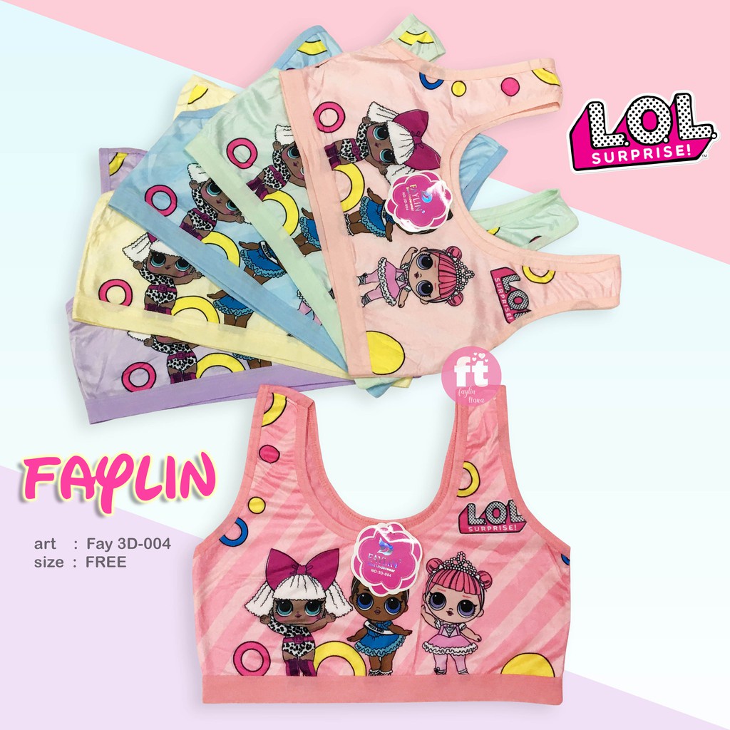 FAYLIN | Miniset anak Pelajar SD / Dalaman Anak 3D Motif LOL / Super Lembut