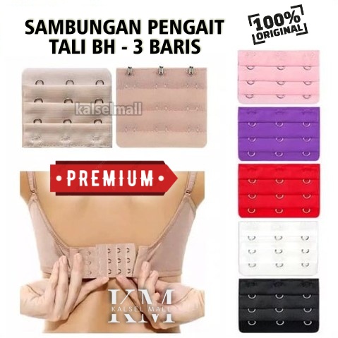 PENGAIT BRA EXTENSION 3 BARIS Strap Penyambung Tali BH 3 Kait Kutang Pengait Kaitan Wanita Sambungan Perpanjang Strep Padding Aksesoris Bra Padding Save Extender ACK26