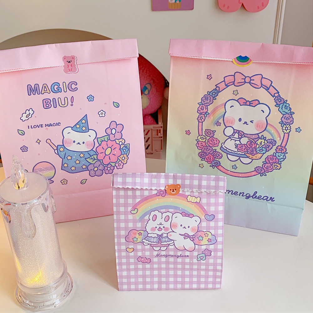 Paper Bag Lucu Unik Tas Pembungkus Kado / Hadiah / Gift Kemasan Kertas Model Tas Untuk Souvenir Kado Ulang Tahun Anak Shopping Bag Tas Tenteng / Jining Packaging Bag Birthday Gift Bag Storage Bag Goodiebag