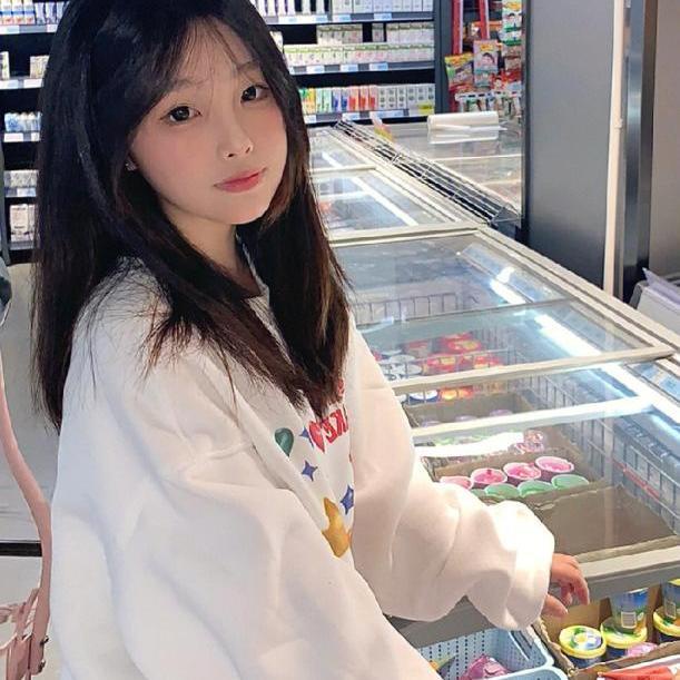 ☂Gadis manis pelajar lucu print all-match sweater leher bulat gaya Jepang desain all-match longgar atasan mid-length trendi