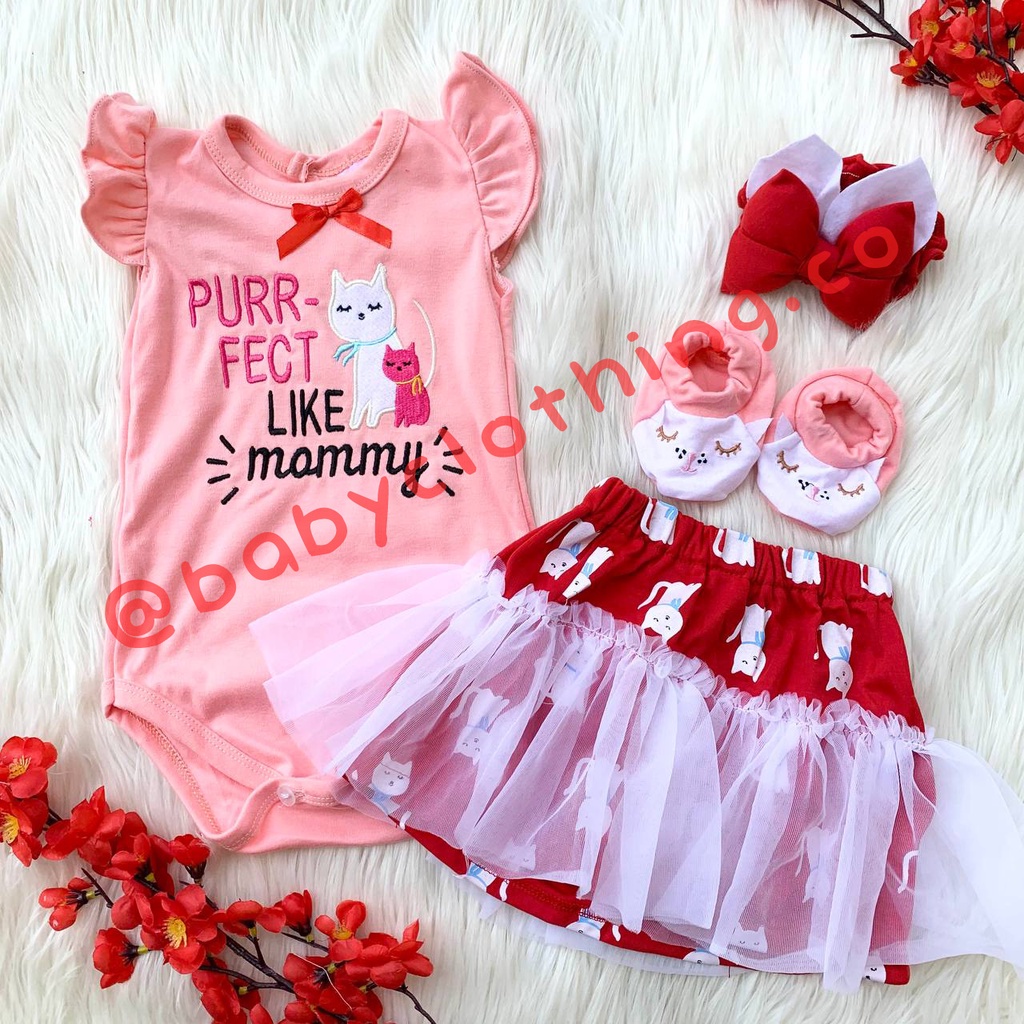 Baju setelan jumper rok bandana sepatu cantik fashion anak cewek bayi perempuan baby girl murah -pur