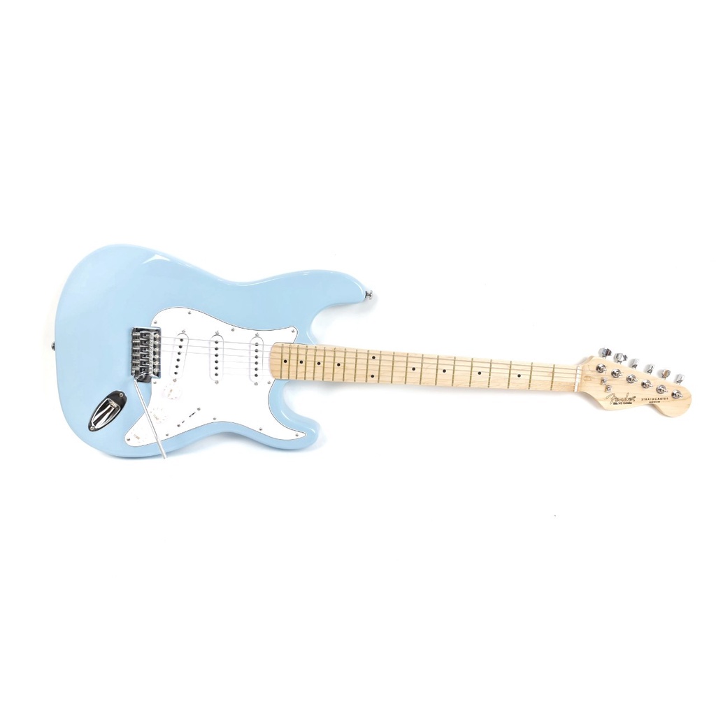 Gitar Elektrik Merk Fender Model Stratocaster Warna Blue Ocean Bonus Tas dan Kabel Jack Listrik Strato Caster Murah Jakarta