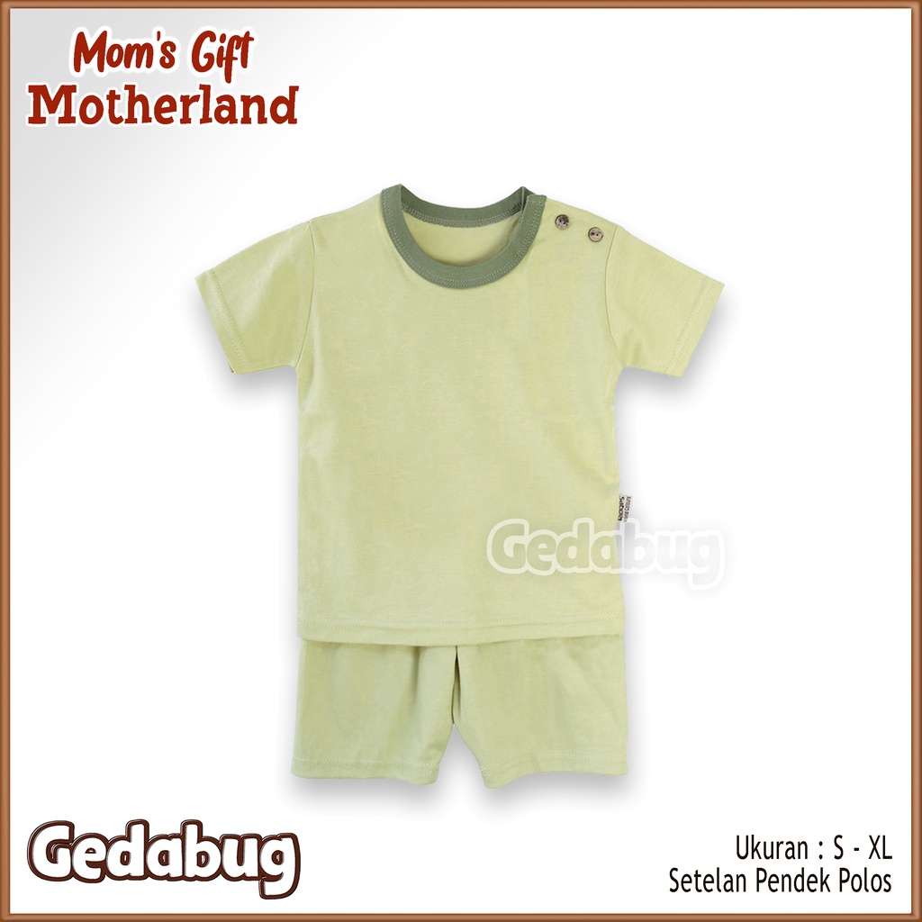 Setelan PENDEK Moms Gift / Ridges | Setelan Kaos + celana pendek Anak Polos Kancing Pundak | Gedabug