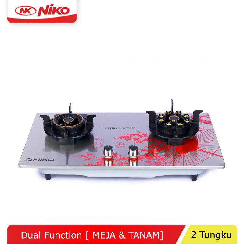 NIKO KOMPOR GAS TANAM/BIASA 2T TITANIUM FLIP DAN 2T TITANIUM FLIP+ BLACK-