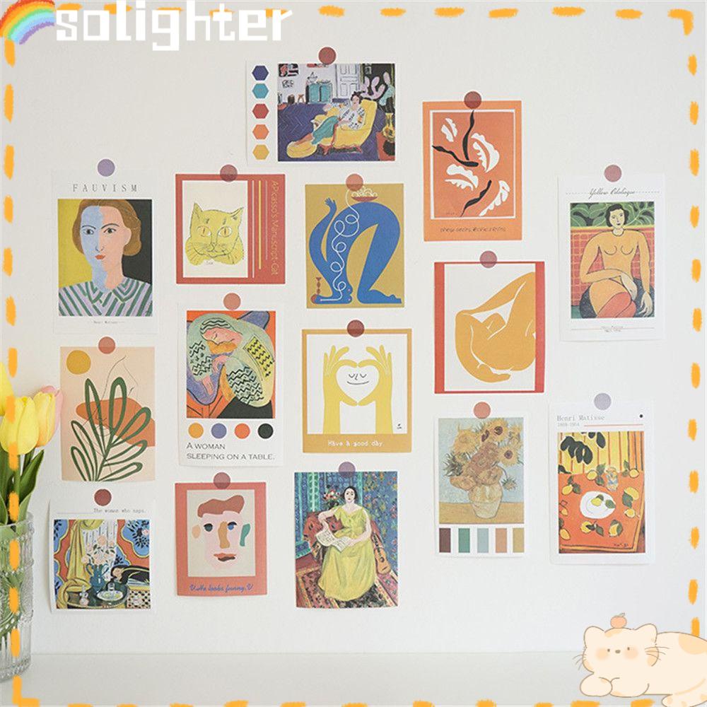 Solighter 30pcs/Set Kartu Pos Stiker Dinding Gadis Remaja DIY Wall Stiker Foto Gambar Seni