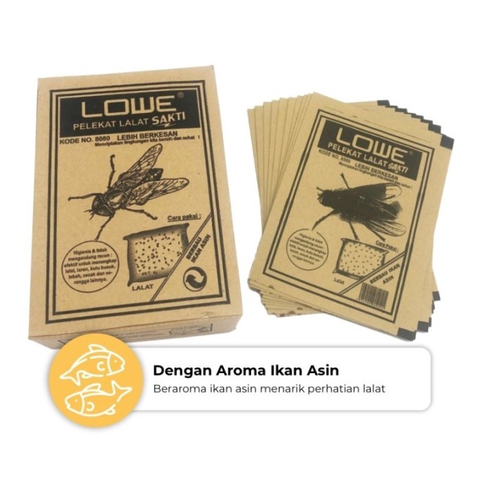 isi 10 Lem Papan kertas Lalat Kecoa Cicak Cap LOWE Sakti Glue Pad