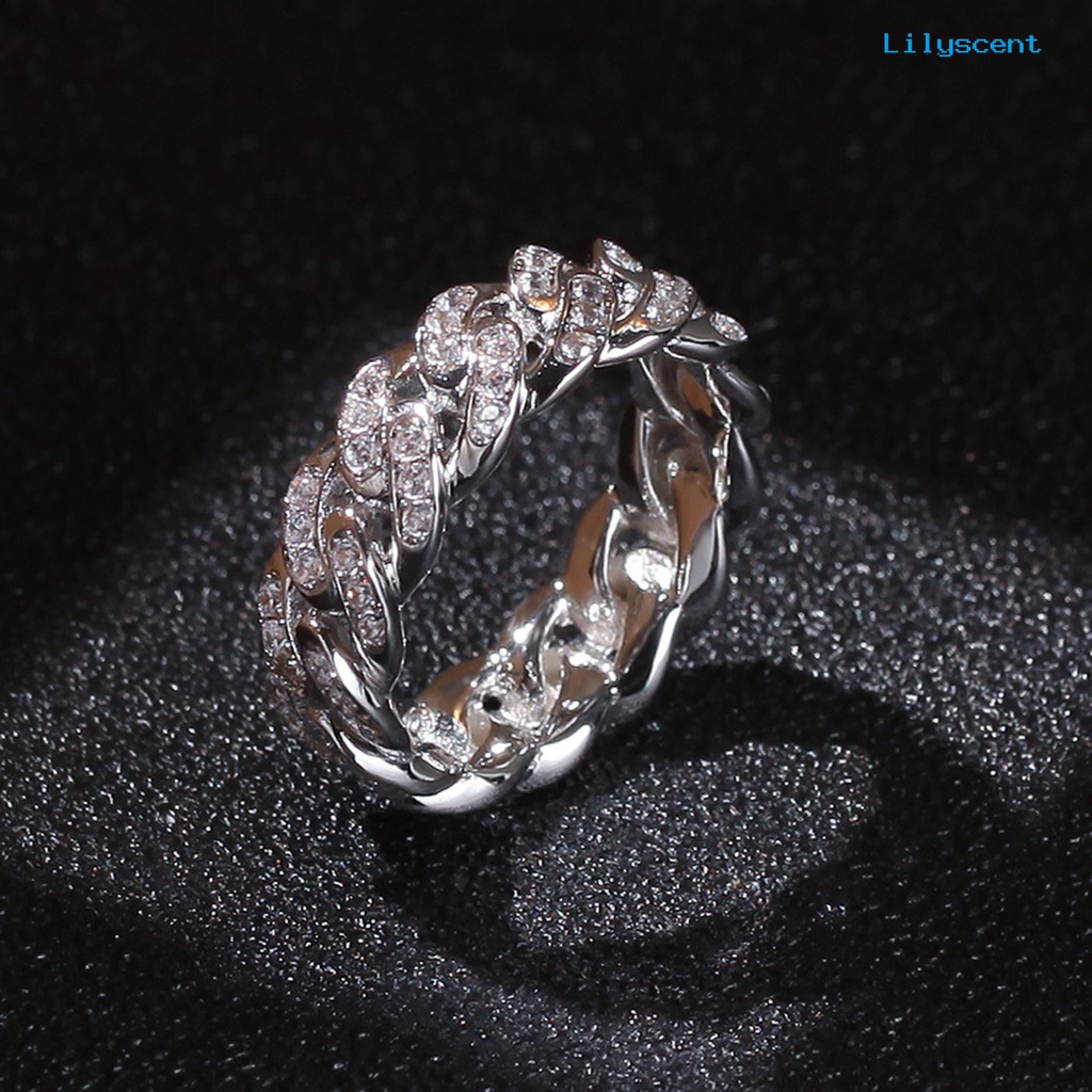 [LS] Fashion Memutar Cincin Kreatif Perhiasan Cincin Cubic Zirconia Alloy Finger Ring Untuk Hadiah