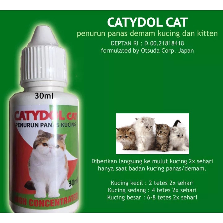 Catydol Drop 30ml Obat Penurun Panas Kucing Cat Kitten