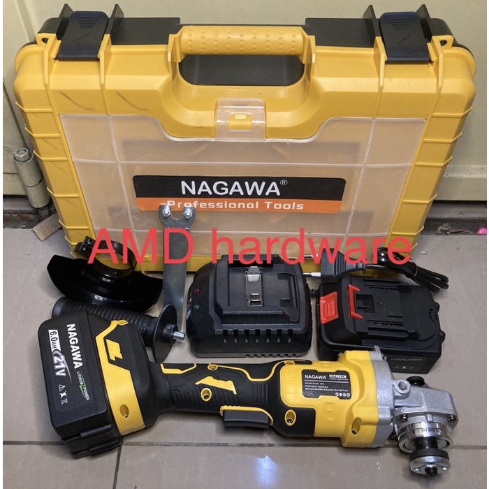 Gerinda Nagawa Cg2110K Gerinda Cordless Brushless Baterai 21V 4" Mesin Gurinda