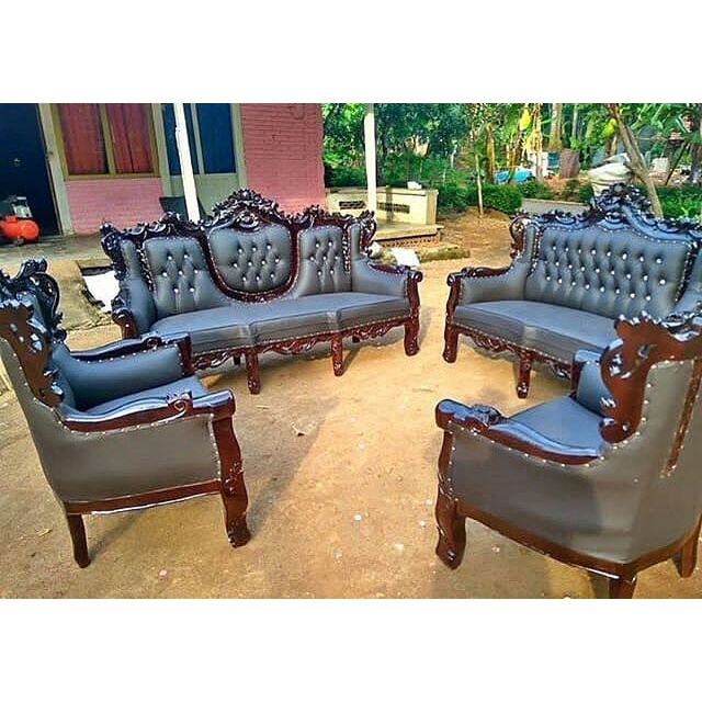 Set Kursi Tamu Romawi Kayu Jati Murah Ukir Jepara Full Busa OKain Oskar