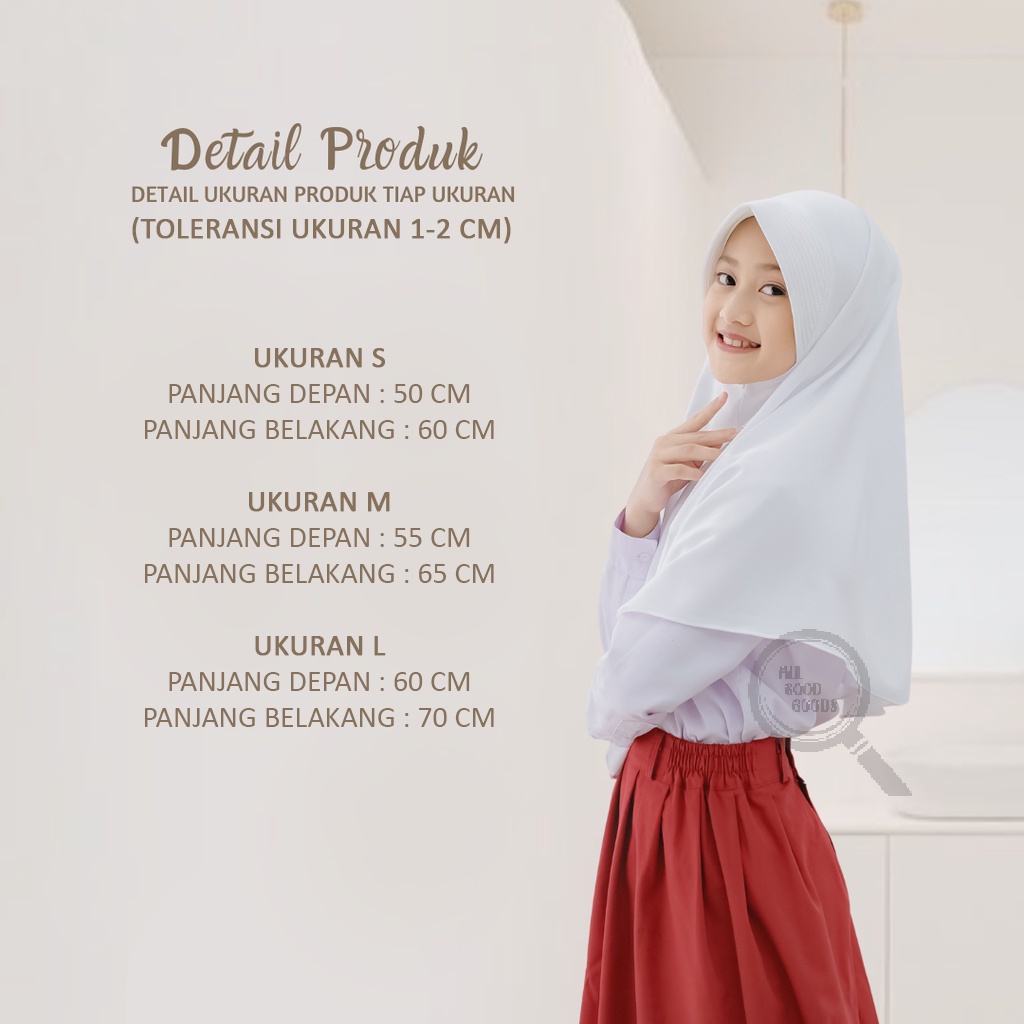 [BSD] Hijab Bergo Instan Anak Sekolah SD / SMP / SMA / Dewasa - Kerudung Jilbab Sport Jersey Polos + Pad