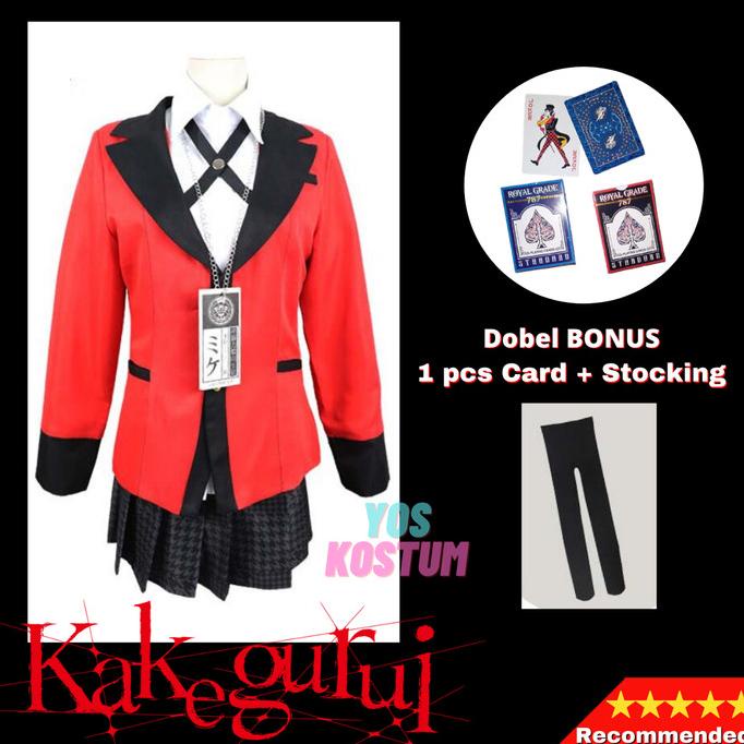 Kostum Kakegurui Yumiko Jabami Baju Cosplay Anime Set Costume Impor Terbaru