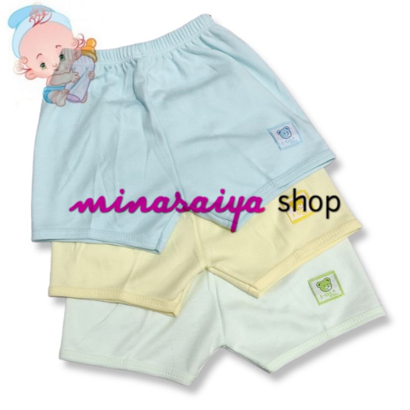 IOL 4 pcs dan 3 pcs Celana Pendek Bayi Lurus SNI Uk. M - L