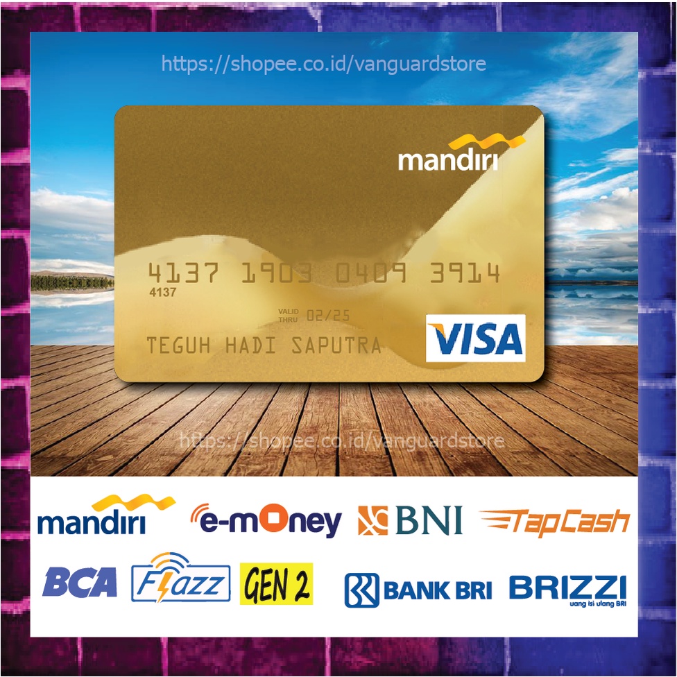 KARTU E MONEY E TOLL MANDIRI VISA 3 DEBIT CREDIT EMONEY MANDIRI FLAZZ BCA BNI TAPCASH BRIZZI BRI - 1 SISI