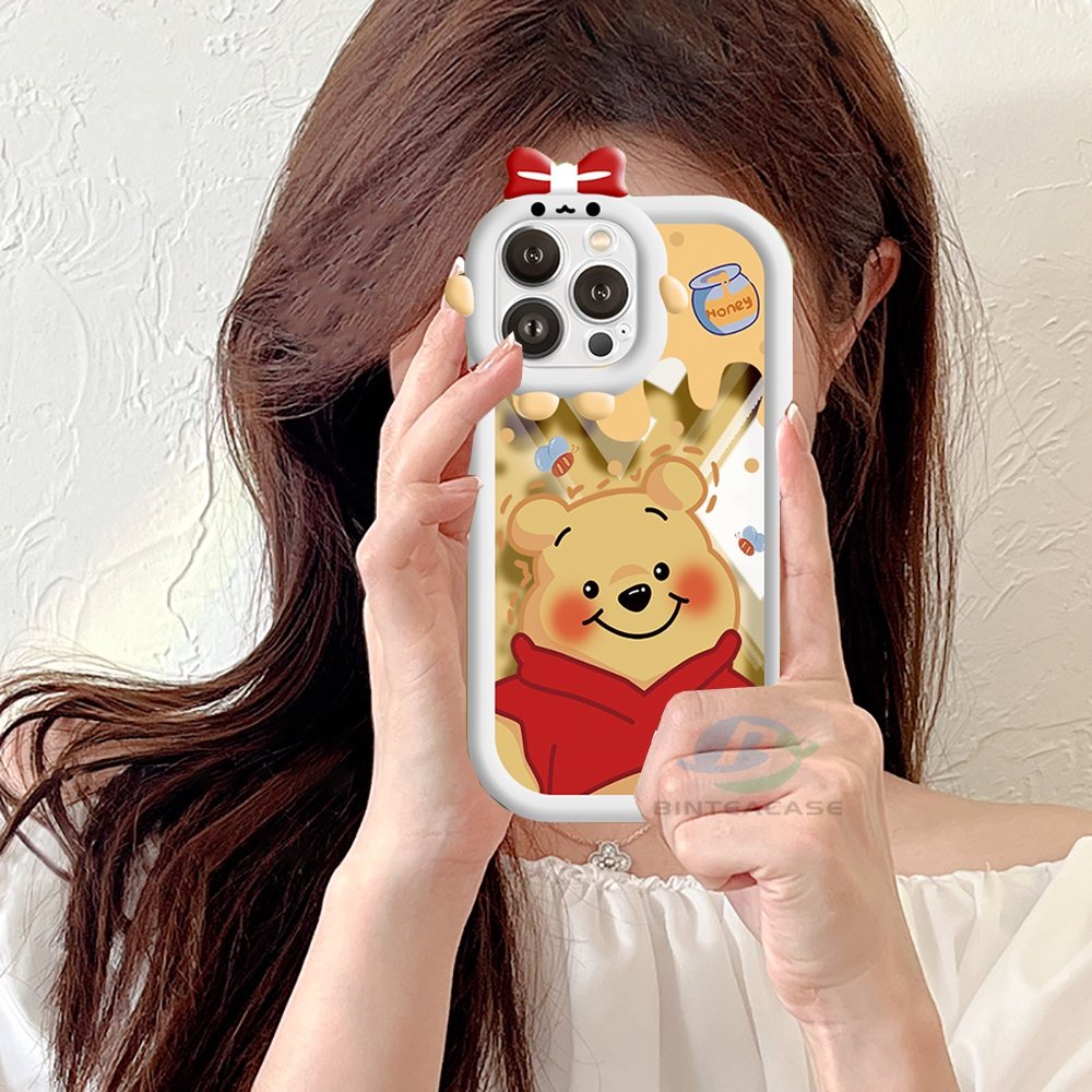 Redmi 10A 10C Note 11 Pro Note11S 9C 9A 10 9T 9 Note10 5G 10s Note9 Note8 Poco M5S X3 NFC M3 Pro Winnie Bear Anjing Lucu Monster Kecil Frame Lensa Casing Ponsel Binteacase