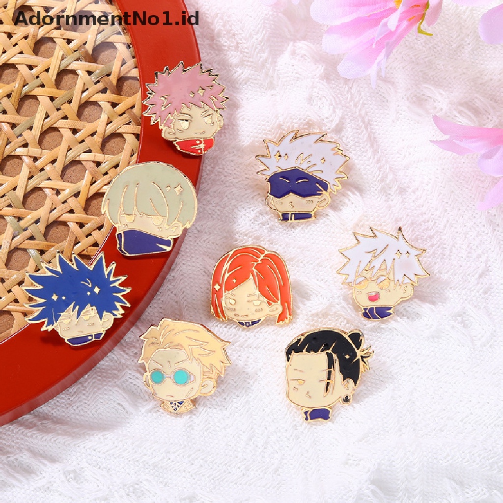 [AdornmentNo1] Jujutsu Kaisen Chibi Enamel Pin Gojo Satoru Itadori Yuji Bros Custom Kerah Lencana Kartun Lucu Perhiasan Hadiah Untuk Teman [ID]