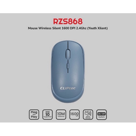 ITSTORE Mouse wireless cliptec usb optical 1600dpi silent rzs868 youth xilent