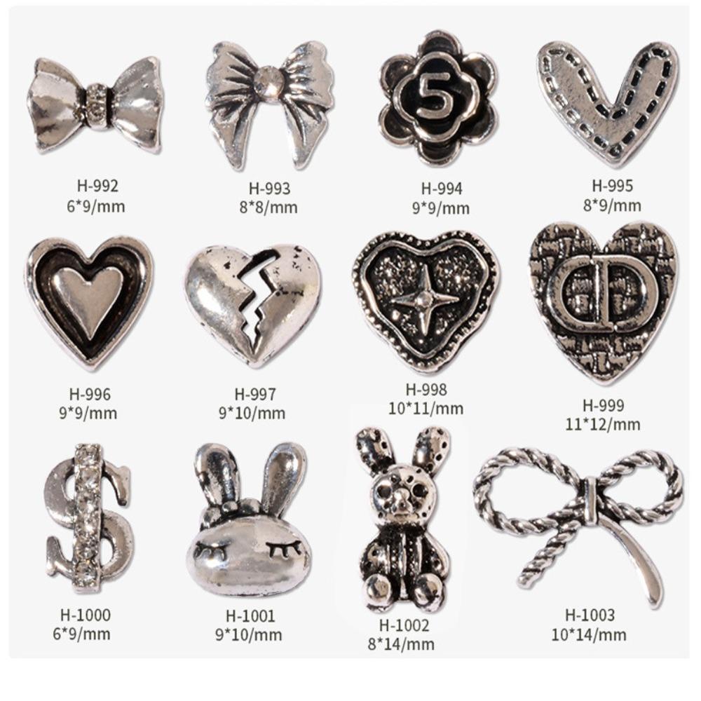 Mxbeauty Dekorasi Kuku Logam Fashion Cinta Hati Manikur Aksesoris Alloy 3D Nail Jewelry