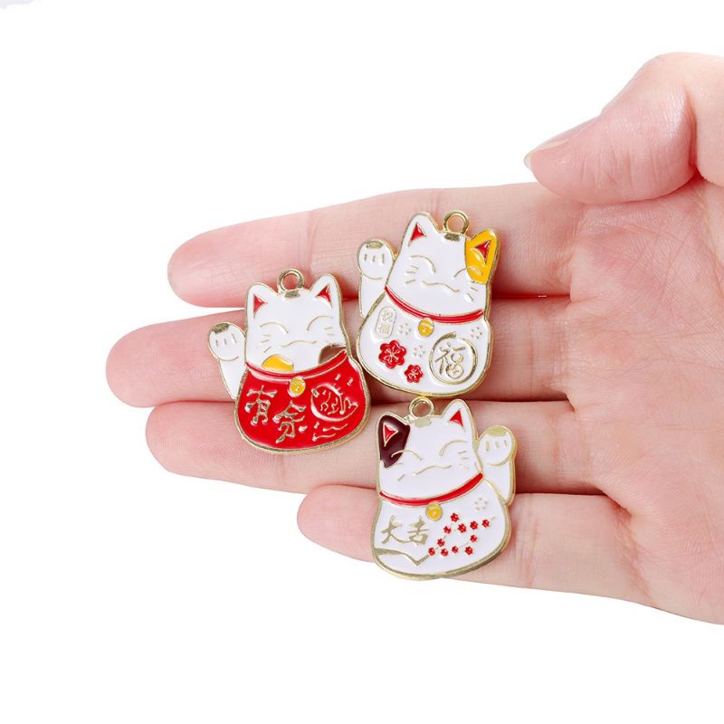 [MANEKINEKO] CHARM ENAMEL || LIONTIN LUCKY CAT || BANDUL UNTUK KALUNG KUCING