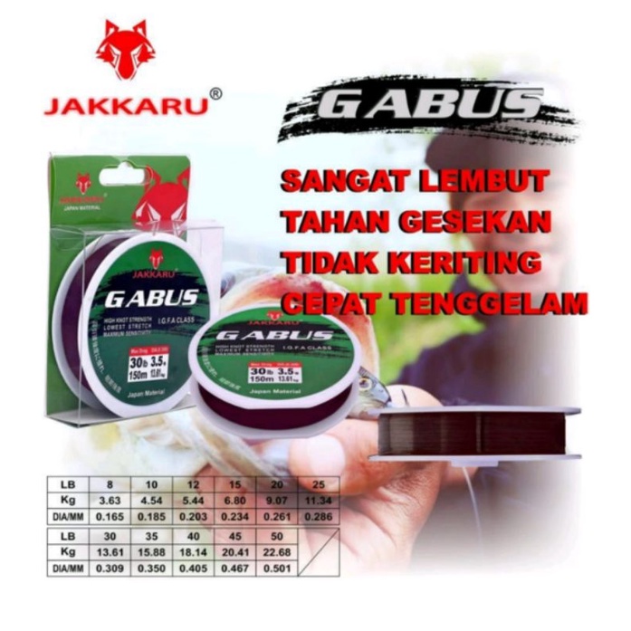 senar pancing jakkaru gabus 150m