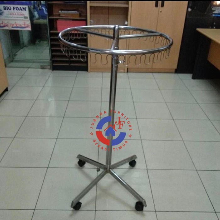 *****] JEMURAN BAJU BULAT BESI CHROME
