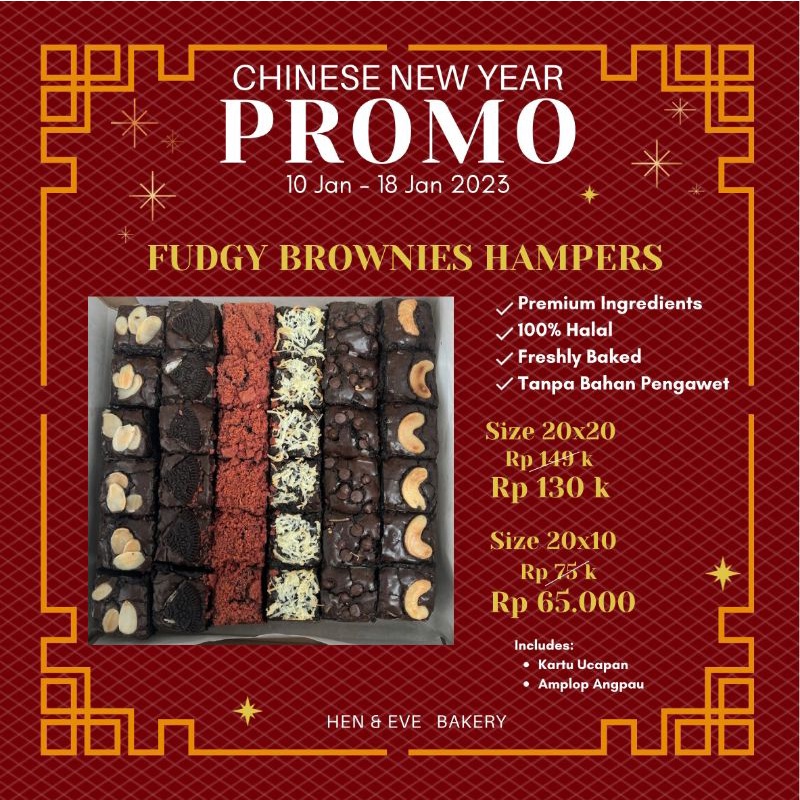 

Fudgy Brownies Sekat | Hampers Viral | Hampers Imlek Brownies