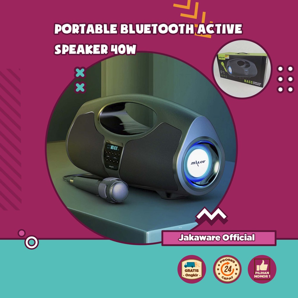 Zealot Portable Bluetooth Speaker Powerful Boombox 40W - P1