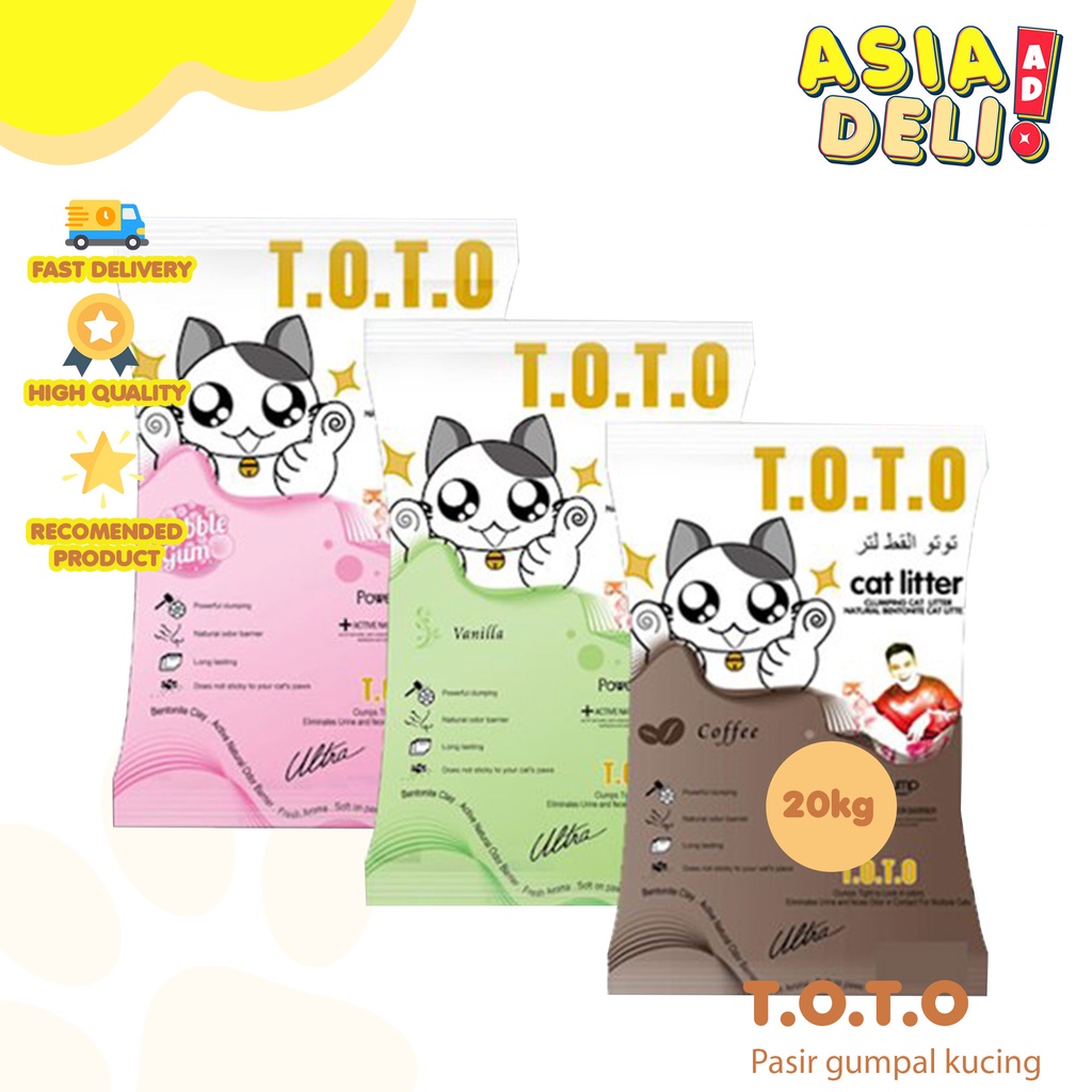Pasir Kucing Gumpal Wangi TOTO 25L - Pasir Kucing Impor TOTO 25 Liter ( KARGO )