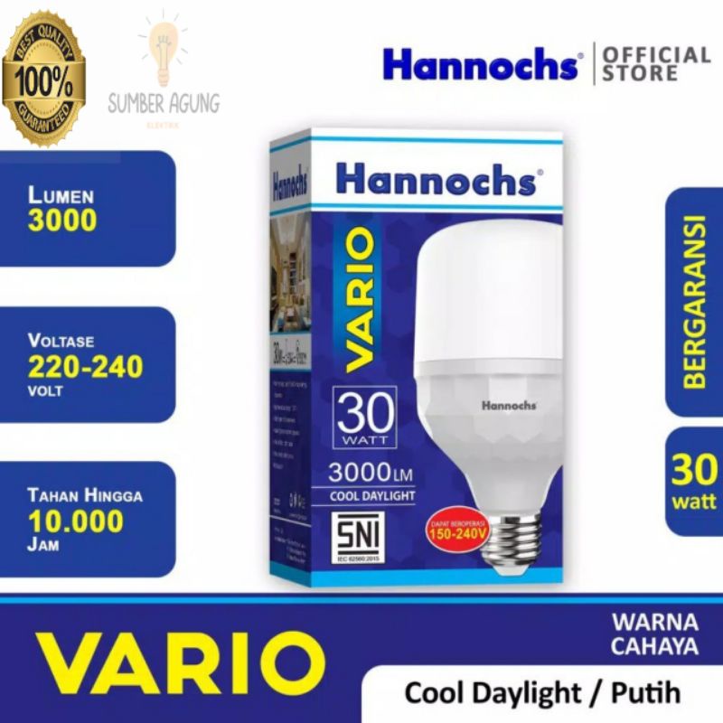 Hannochs Vario Lampu LED 30 watt SNI / Lampu Hannochs terang