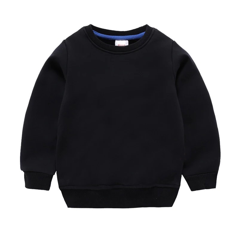 Sweater Basic Polos Untuk Anak Laki laki &amp; Perempuan Bahan Fleece Sz M-Xl (Usia 2-10 th )