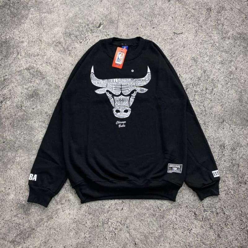 READY BISA COD !!! SWEATER CREWNECK CHICAGO BULLS NBA KORAN FULLTAG&amp;LEBEL