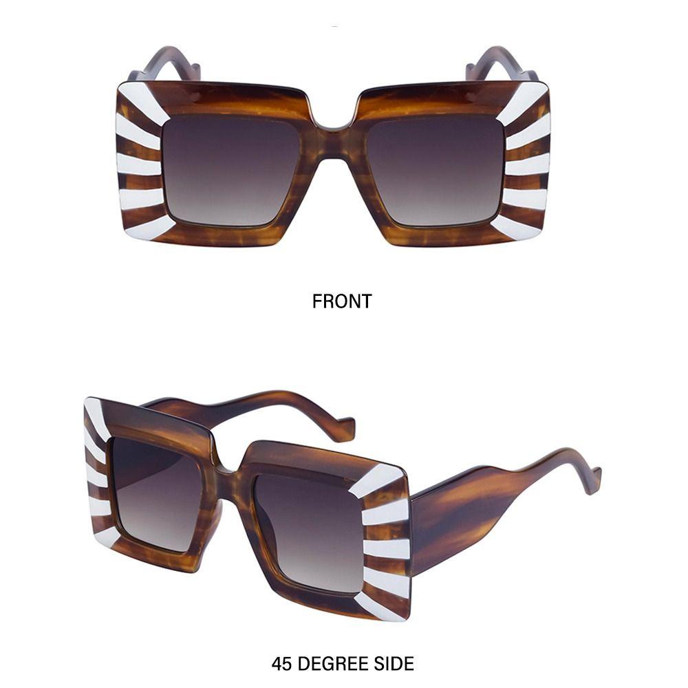 Lily Kacamata Kotak Wanita/Pria Oversized Motif Zebra Eyewear Shades