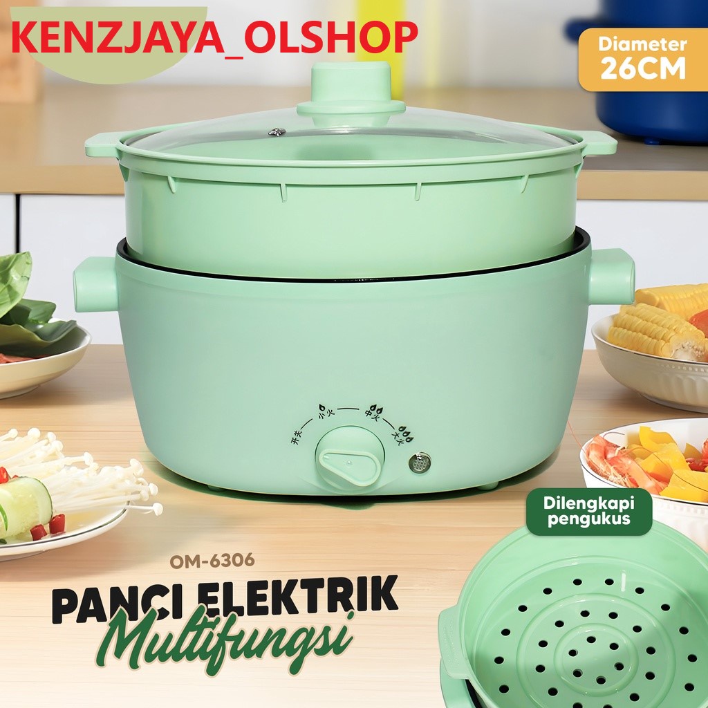 ( KJO ) Panci Elektrik Kukus 26 Cm Multifungsi 2 Tingkat Serbaguna / Electric Cooking